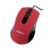 Мышь проводная Perfeo USB PF-203R красная