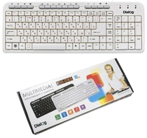 Проводная клавиатура Dialog KM-085WU мультимедиа USB белый