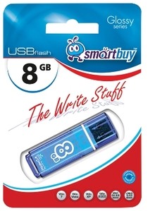 USB 8Gb Smart Buy Glossy series Blue синий