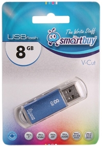 USB 8Gb Smart Buy V-Cut Blue