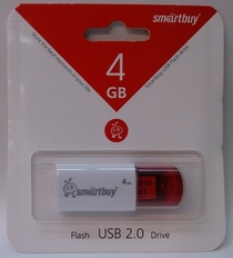 USB 4Gb Smart Buy Click White Red Белый Красный