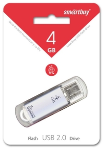 USB 4Gb Smart Buy V-Cut Silver Серебро